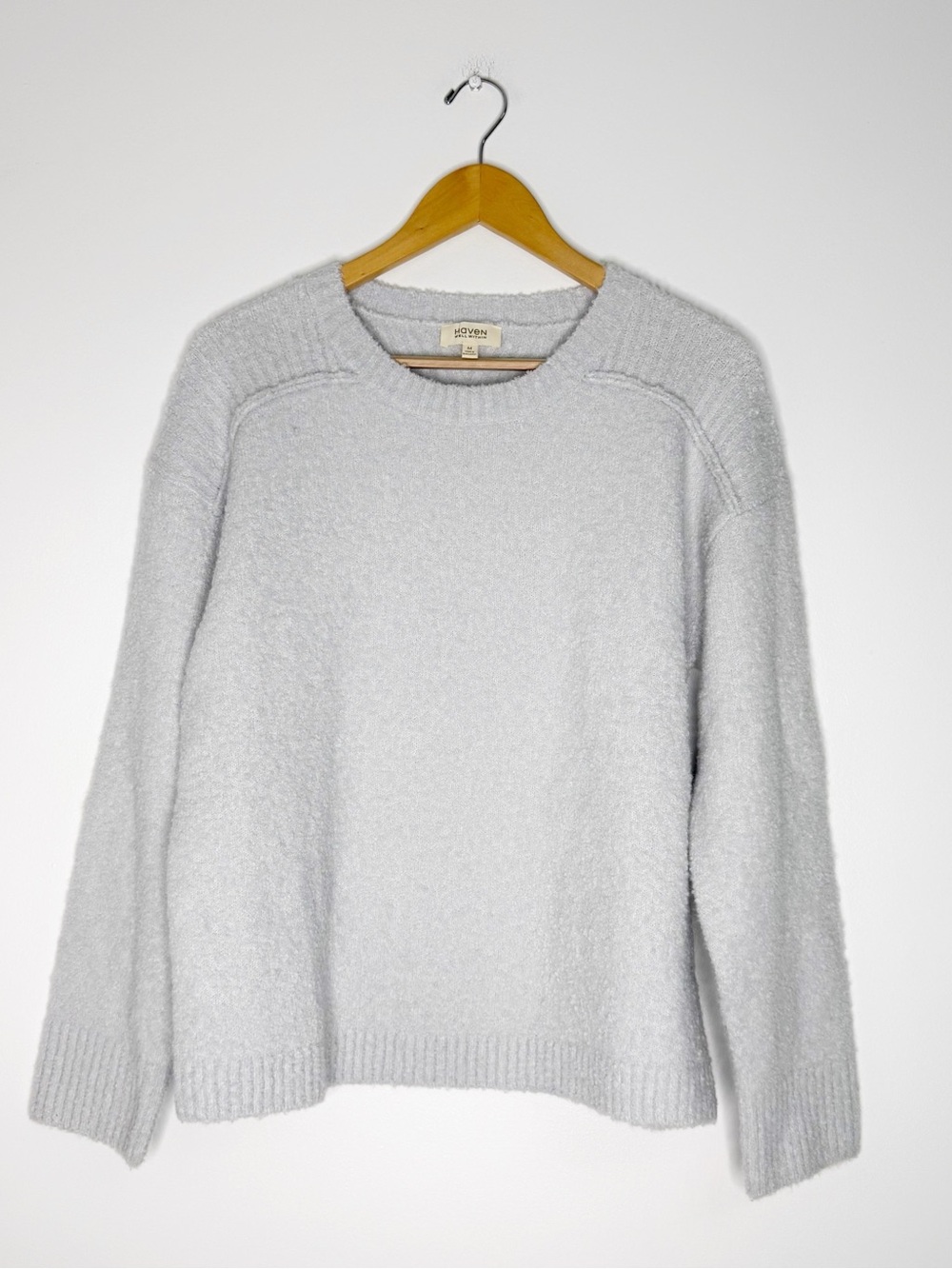 Haven Well Within Talbots Soft Knit Sweater Ice Blue White Size Medium